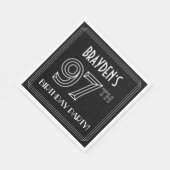 97th Birthday Party:アールデコスタイル+名前をカスタムする スタンダードランチョンナプキン (角)