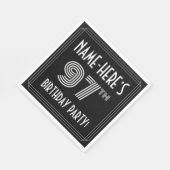 97th Birthday Party:アールデコスタイル+名前をカスタムする スタンダードランチョンナプキン (角)