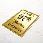 97th Birthday Party – スクリプエレガントト+名前をカスタムする 箔招待状 (回転した状態)