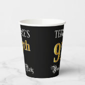 97th Birthday Party – スクリプファンシート、フェイク金ゴールド・ルック 紙コップ (左)