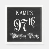 97th Birthday Party – スクリプファンシート+名前をカスタムする スタンダードランチョンナプキン (正面)