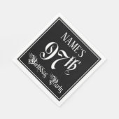 97th Birthday Party – スクリプファンシート+名前をカスタムする スタンダードランチョンナプキン (角)