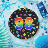 98イベント:はっきりした,おもしろい,虹カラフル98 ペーパープレート (パーティー)
