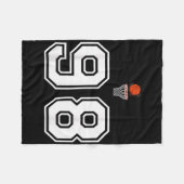 98バスケットボールバスケットボールスタイルヴィンテージホワイト フリースブランケット (正面(横))