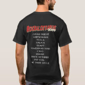 98個の石の2009年のRockalottapus公式コンサートのティー Tシャツ (裏面)