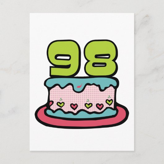 98歳お誕生日ケーキ ポストカード (正面)
