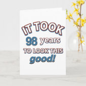 98歳の誕生日デザイン カード (黄色い花)