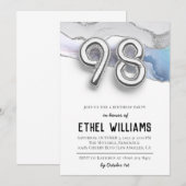 98歳の誕生日パーティーのご招待 招待状 (正面/裏面)