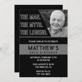 98歳の誕生日招待状ブラックザマンザレジェンド 招待状 (正面/裏面)