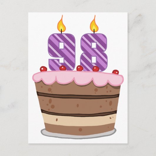 98歳オンお誕生日ケーキ ポストカード (正面)