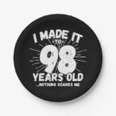 98歳皮肉ミームおもしろい98誕生日 ペーパープレート (正面)
