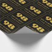 98番目の誕生日-インスパイアアールデコルック"98" & Name ラッピングペーパー (角)