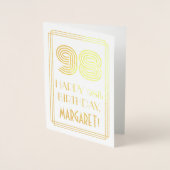 98番目の誕生日-インスパイアアールデコルック"98" & Name 箔カード (正面)