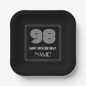 98番目の誕生日—インスパイアアールデコ検索「98」 +名前 ペーパープレート (正面)