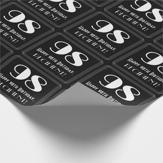 98番目の誕生日-インスパイアアールデコ検索"98",名前 ラッピングペーパー (角)