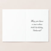 98番目の誕生日:、エレガントスクリプ華美ト；名前をカスタムする 箔カード (内部)