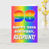 98番目の誕生日: カラフル, Rainbow Pattern # 98 カード (黄色い花)