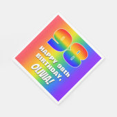 98番目の誕生日: カラフル, Rainbow Pattern # 98 スタンダードランチョンナプキン (角)