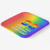98番目の誕生日: カラフル, Rainbow Pattern # 98 ペーパープレート (傾斜あり)