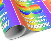 98番目の誕生日: カラフル, Rainbow Pattern # 98 ラッピングペーパー (ロールコーナー)