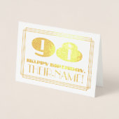98番目の誕生日、名前+アールデコインスパイア「98」を見る 箔カード (正面)
