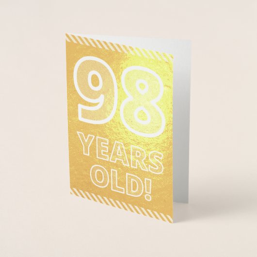 98誕生日はっきりした:「98歳!」 ゴールドフォイルカード 箔カード (正面)
