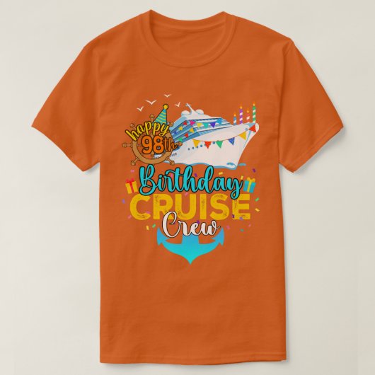 98誕生日クルーズクルー Tシャツ (デザイン正面)