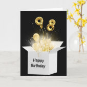 98誕生日バルーン(白いボックス) カード (黄色い花)