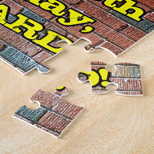 98誕生日:おもしろいグラフィティインスパイアレインボー98 ジグソーパズル (側面)