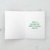 98誕生日:おもしろいケーキとキャンドル+名前をカスタムする カード (内部)