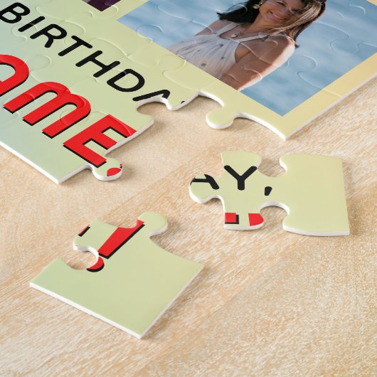 98誕生日:おもしろいレインボー#,名前をカスタムする&写真 ジグソーパズル (側面)