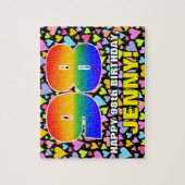 98誕生日—おもしろい、愛するハートシェイプ+「98」 ジグソーパズル (縦)