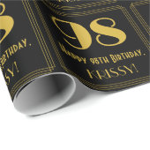 98誕生日～アールデコ見るインスパイア"98"，名前 ラッピングペーパー (ロールコーナー)