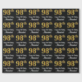 98誕生日:エレガント豪華なフェイク金ゴールドルック# ラッピングペーパー (フラット)