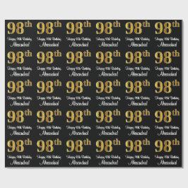 98誕生日:エレガント豪華なフェイク金ゴールドルック# ラッピングペーパー