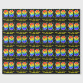 98誕生日:カラフルMusic Symbols, Rainbow 98 ラッピングペーパー (フラット)