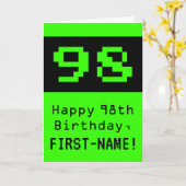 98誕生日:ネディ/オタク系のスタイル「98」と名前 カード (黄色い花)