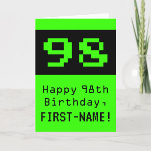 98誕生日：ネディ/オタク系のスタイル「98」と名前 カード