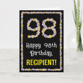 98誕生日:フローラ花数名前をカスタムする カード (正面)