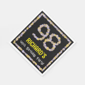 98誕生日:フローラ花数名前をカスタムする スタンダードランチョンナプキン (角)