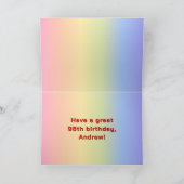 98誕生日:レインボー文字カスタム、写真&名前 カード (内部)