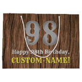 98誕生日: Country インスパイア Western  Look, Name ラージペーパーバッグ (裏面)