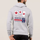 988グレージップアップフード付きスウェットシャツ パーカ (裏面)