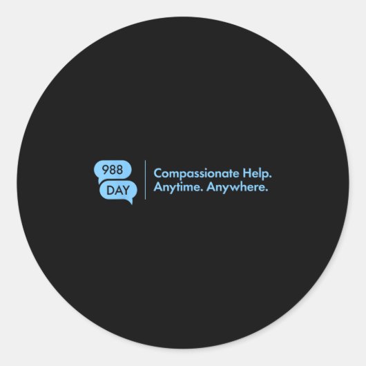 988日 – 自殺防止サポート9_8 988日 ラウンドシール (正面)