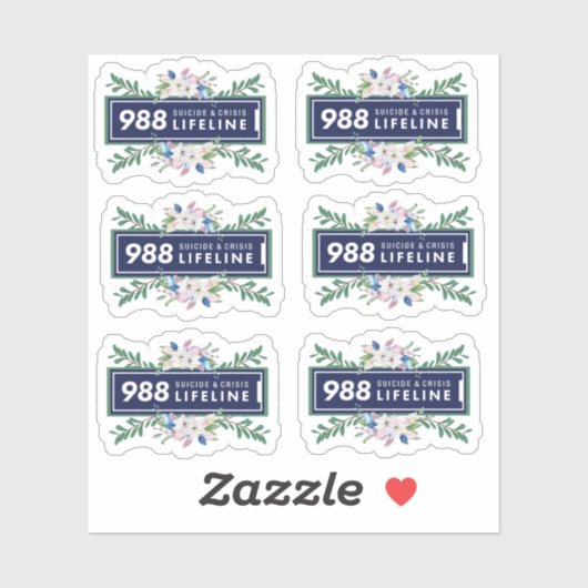 988自殺と危機生存線フローラシール シール (シート)