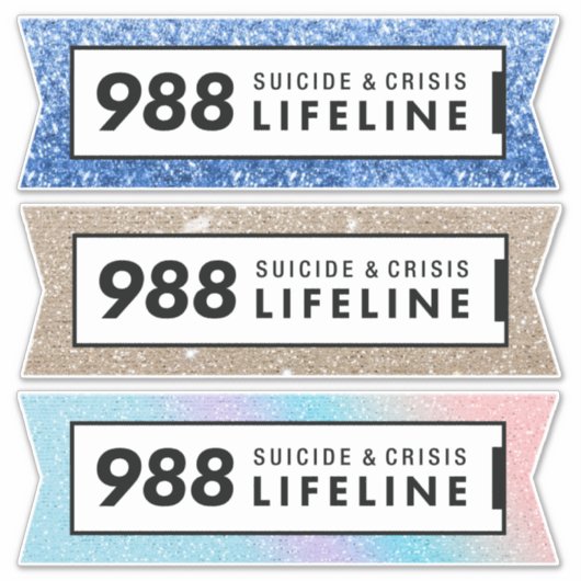 988自殺危機ライン シール (正面)
