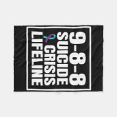 988自殺及び危機生存線自殺防止 フリースブランケット (正面(横))