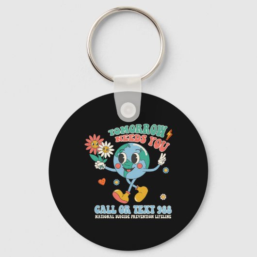 988自殺防止の滞在は明日の男性を必要とする キーホルダー (正面)