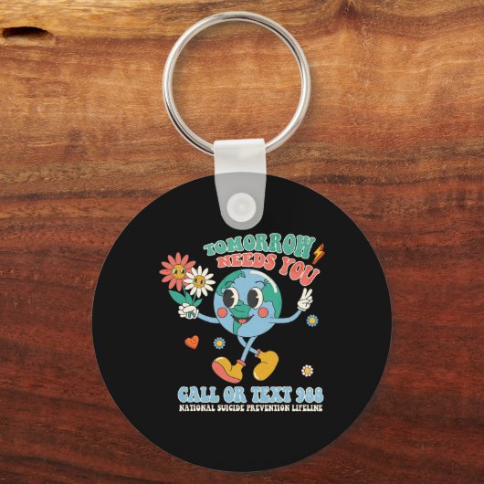 988自殺防止の滞在は明日の男性を必要とする キーホルダー (裏面)