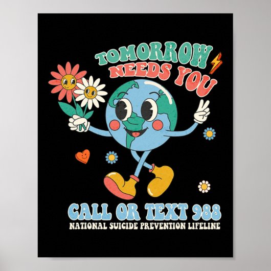 988自殺防止の滞在は明日の男性を必要とする ポスター (正面)